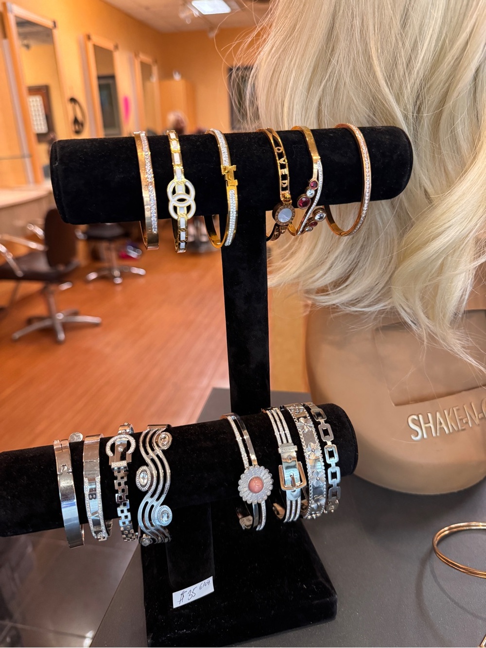 Gold and Silver Women's Bangle Set - Mixed Metal Stackable Bracelets